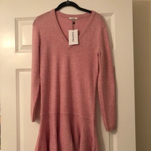 GANNI Wool light pink sweater dress XS